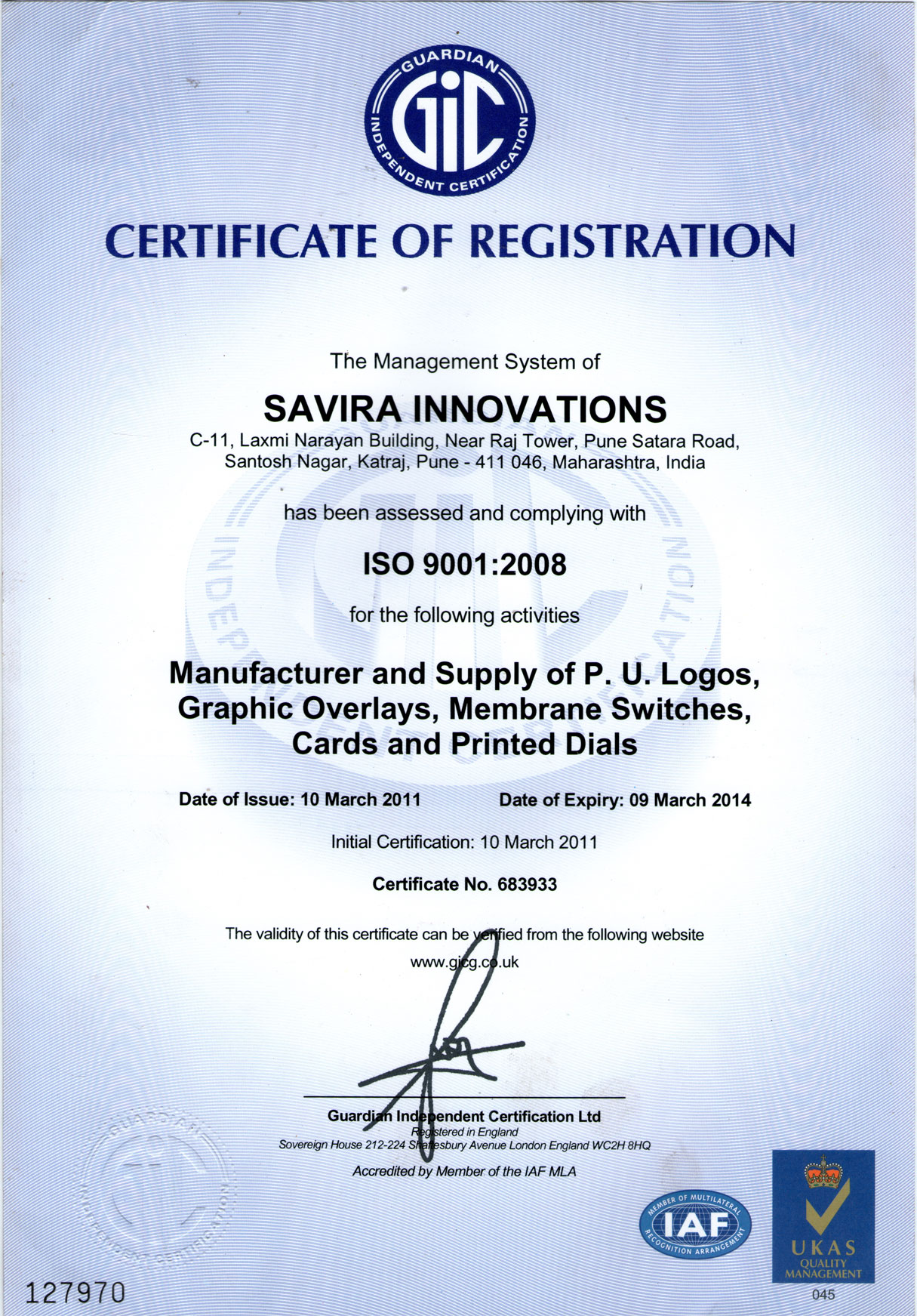 ISO-Certificate